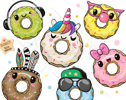 Homer simpson doughnut bart simpson lisa simpson ned flanders, cartoon donut. Cute Donut Clipart Png Donut Clip Art Printable Funny Cute Etsy In 2021 Donut Art Print Cute Donuts Donut Art