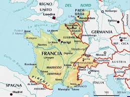 La suddivisione amministrativa della francia. Francia Benelux Cartina