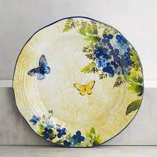 A stunningly unique take on floral patterns, pfaltzgraff blossom white dinnerware set is an elegant infusion of classic and contemporary. Butterfly Floral Melamine Dinner Plate Pratos De Ceramica Pratos Ceramica