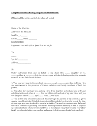 Write your full name and address even if it is an informal letter. Sample Format For Legal Notice For Divorce