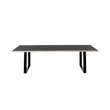 Solid acacia, stainless steel finish : Black Wooden Table Twelve Tables