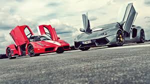 See more ideas about ferrari, ferrari enzo, super cars. Two Red And Black Sport Cars Lamborghini Ferrari Car Vehicle Hd Wallpaper Wallpaper Flare