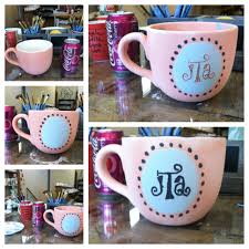 Monogrammed Soup Mug Potter Painting Soup Mugs Pottery Painting Mugs