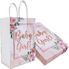 Buy Baby Shower Party Bags Supplies Favors For Girls Treat Gift Goody Bags Party Favors Decorations 12 Pack Baby Shower Party Girl Birthday Party Decorations Pink Online In Vietnam B091578bbf