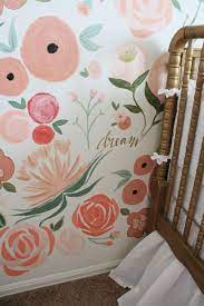 They say the earth laughs in flowers. Hand Painted Floral Wall Mural Nursery Project Nursery