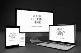 View Of A Desktop Laptop Smartphone And Tablet Mockup In 2020 Computer Mockup Mobile Mockup Tablet
