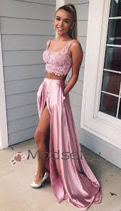 Prom Dresses Long Prom Dresses Pink Prom Dresses Two Piece Prom Dresses 2019 Gorgeous Two Vestidos De Egreso Vestido De Baile Vestidos De Fiesta Juveniles