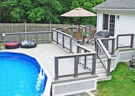 12 X24 Oval Above Ground Pool With Decked Porch Entry And Gate Pool Deck Plans Swimming Pool Decks Backyard Pool