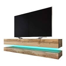 Des niches, des tiroirs.et d. Aviator Meuble Tv Suspendu Table Basse Tv Banc Tv De Salon 140 Cm Aspect Bois De Chene De Votan Mat Avec L Meuble Tv Suspendu Tv Suspendu Meuble Tv Bois