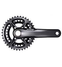 A mtb crankset (sometimes called a chainset) is the essential part of a bikes drivechain and is made up of a crank, bottom bracket and chainring. Shimano Xtr Hollowtech Ii Mtb Crankset 168 Mm Q Factor 2x12 Speed 175 Mm Cycles Et Sports