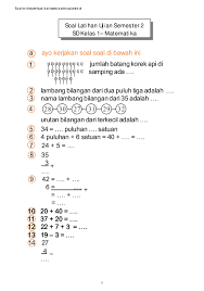 Soal ukk matematika kelas 4 by merah putih commu. Pdf Soal Sd Kelas 1 Matematika Latihan Ujian Semester Ii Lusia Dan Sunardi Saldin Ipb Academia Edu