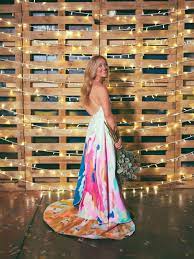 The Bride Wore A Hand Painted Rainbow Wedding Dress Green Wedding Shoes Painted Wedding Dress Rainbow Wedding Dress Green Wedding Dresses