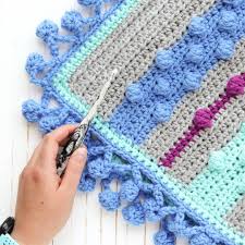 For my most recent crochet project i chose delicate mint green, a color that is perfect for spring! Bobble Stripe Baby Blanket Free Crochet Pattern You Should Craft