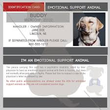 Id Card Emotional Support Animal Emotional Support Animal Therapy Dogs Service Dogs