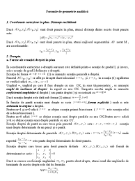 Un punct apartine unui plan daca apartine unei drepte din acel plan. Formule De Geometrie Analitica 1 Coordonate Carteziene