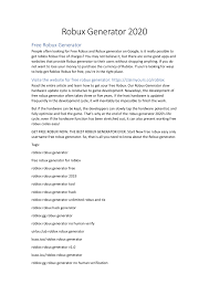 Getting free robux isn't easy: Robux Generator 2020 Flip Book Pages 1 4 Pubhtml5