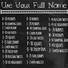 Try The Name Challenge At The Gym This Week Use Your Full Name Fun Workouts Total Workout Excersize