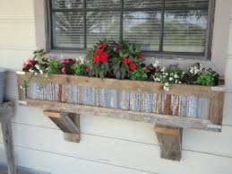 Handcrafted Rustic Window Box Planters Out Of Reclaimed Cedar And Tin For Standard Window To Order Con Window Box Flowers Window Planter Boxes Window Planters
