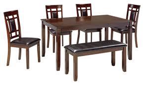 But before you dismiss the idea, consider the advantages and all the unique features that come with it. Signature Design By Ashley Bennox Dining Room Table And Chairs With Bench Set Of 6 Buy Online In Grenada At Grenada Desertcart Com Productid 54000371