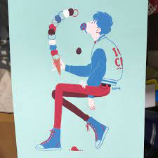 アイスタワー acrylgouache turner イラスト ポスター 絵