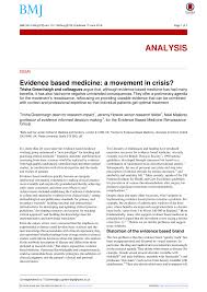 A report to david sackett. Pdf Evidence Based Medicine Renaissance Group Evidence Based Medicine A Movement In Crisis