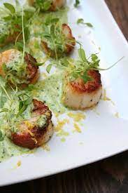 Seared Scallops With Creamy Basil Pesto Sauce Recipe Scallop Recipes Recipes Food