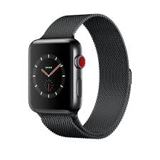 Shop Apple Watch Space Black Stainless Steel Case With Space Black Milanese Loop In 38mm And 42mm Wi Buy Apple Watch Apple Watch Apple Watch Replacement Bands