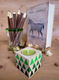 Christmas Tree Wood Tealight Candle Holder Hand Painted Christmas Tree Pattern Christmas Tree Candle Holder Tree Candle Holders Candle Holders