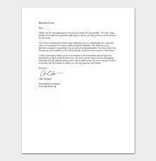 This letter contains good news, and will. Scholarship Rejection Letter Samples Formats Examples