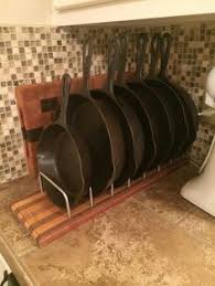 57 Trendy Kitchen Organization Pans Cast Iron Skillet In 2020 Iron Storage Kitchen Decor Kitchen Storage