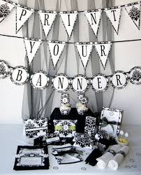 Birthday Elegant Black And White Party Decorations Diy Banner Pendant Diy Birthday Party Elegant Party Decorations Party Printables