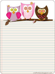 Rina Loves Everyday Life And A Free Owl Printable Free Printable Stationery Owl Printables Printable Stationery