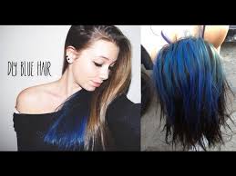 .dyed her hair bright red, and then brown on top of that (they used red because blue hair dye fades to a i had a friend who dyed her hair blue over the summer. Diy Blue Hair Youtube