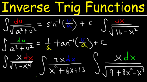Integration Into Inverse Trigonometric Functions Using Substitution Youtube