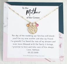 Mother Of The Groom From Bride Gift Necklace Future Mother In Law Wedding Gift Bride To Mother In Law Gift Family Tree Gold Silver In 2020 Mom Wedding