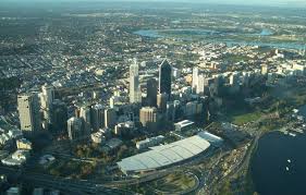 Perth Convention Exhibition Centre Seen From The Air Between The Perth Cbd And Swan River In Western Aust Australia Travel Airlie Beach Perth Western Australia