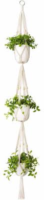 35 h x 14 w. China Macrame Plant Hanger 3 Tier Indoor Outdoor Hanging Planter Basket Cotton Rope With Beads 70 Inches China Macrame Plant Hangers And Hanging Planter Basket Price