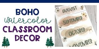 This boho farmhouse classroom birthday display will be the perfect addition to your farmhouse classroom theme decor! Boho Watercolor Classroom Decor And Meet The Teacher The Tahoe Teacher