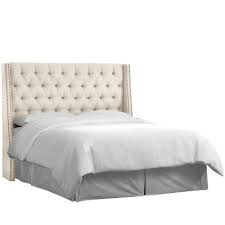 I couldn't be happier with my purchase! Queen Diamond Tufted Nail Button Wingback Headboard Linen Talc Skyline Furniture Target