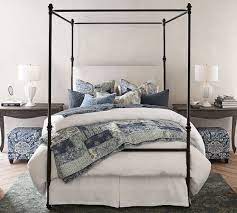 Legs are metal and finished in a light bronze finish. Antonia Metal Canopy Bed Pottery Barn