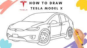 Remove the phone dock mat by lifting it straight up. How To Draw A Tesla Model X Step By Step Easy Kitz Drawing Youtube