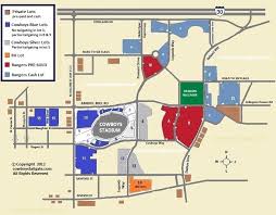 Cowboys Stadium Parking And Tailgating Map Rangers Ballpark