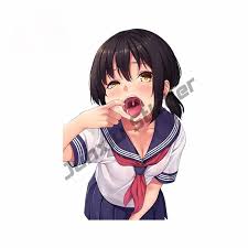 Lovely School Uniform Ahegao Face Creative Car Stickers Anime Decals For  Refrigerator Van Bumper Window Anime Car Decal Kk13cm - Car Stickers -  AliExpress