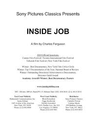 Posted by 6 years ago. Inside Job Press Kit Pdf Sony Pictures Classics