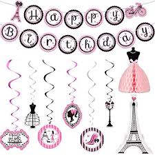 Shop for unique paris themed party favors and give them out to your guests in beautiful pink favor boxes that everyone will appreciate. Paris Party Decorations Set Paris Happy Birthday Banner Dress Honeycomb Centerpiece Eiffel Tower Cutout Paris Hanging Swirl Decoration For Baby Shower Birthday Paris Theme Party Supplies