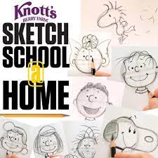 Our drawing guides based on popular characters from movies, television cartoons, and comics are a great place to start. Knott S Berry Farm Sketch School At Home Videos Are Available On Demand At The Knott S Berry Farm Youtube Page Learn To Draw Some Of Your Favorite Peanuts Characters With Easy Step