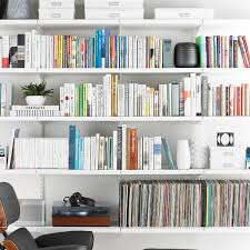 Elfa is a top track that is drilled into the wall, and you hang the multiple vertical tracks off of it. How I Designed Wall Mounted Shelving With Ikea Eliza Kern Design