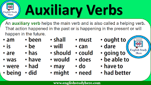 Image Result For English Auxiliary Verbs Helping Verbs English Study Main Verbs