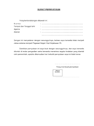 Surat pernyataan diri adalah bentuk tulisan dari pernyataan diri seseorang mengenai sesuatu yang memiliki pembuktian hukum. Cpns Kejaksaan Surat Pernyataan