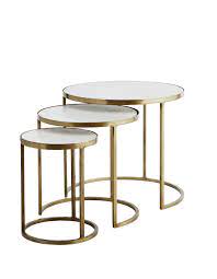 Square nesting end table $549.00. White Marble And Brass Nesting Tables Pre Order August The Forest Co